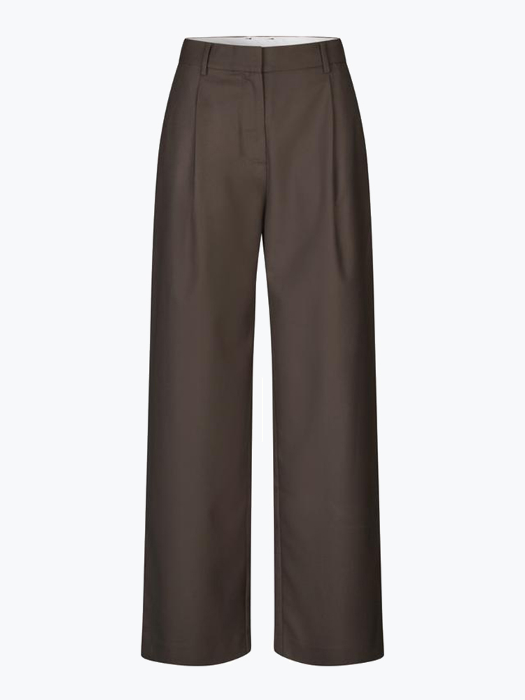 Samsoe Samsoe – Samsoe Samsoe - Saagneta Trousers 14930 Black Coffee - Broeken - Dames – Zwart – Broeken