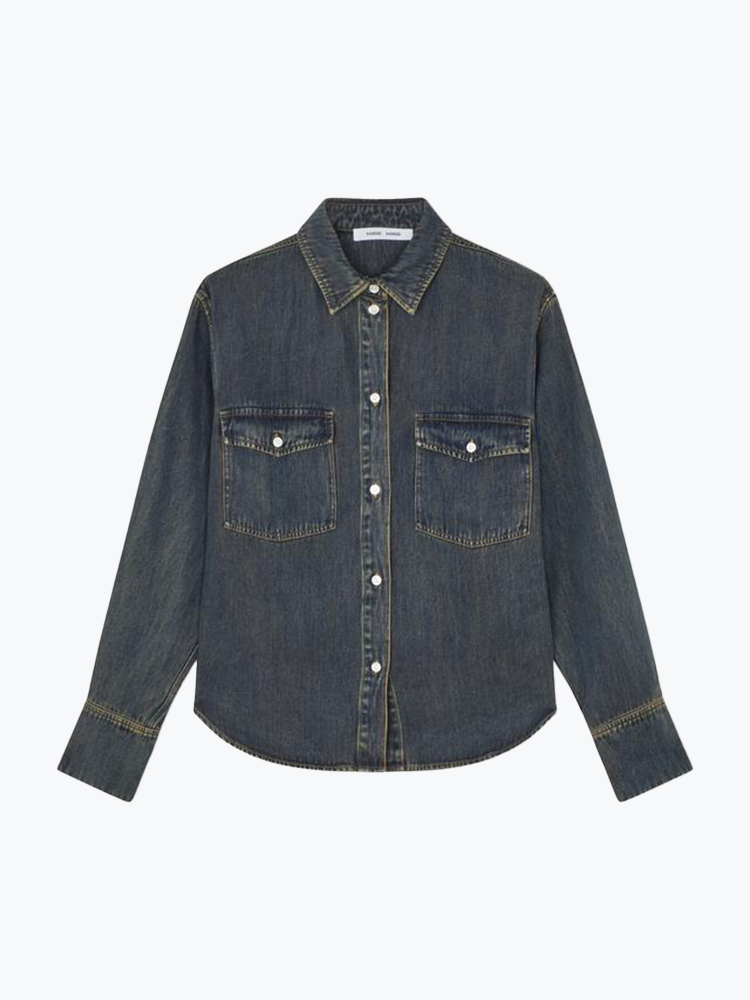 Samsoe Samsoe – Samsoe Samsoe - Sabex Shirt 15645 Burnt Oak - Blouses - Dames – Bruin – Blouses
