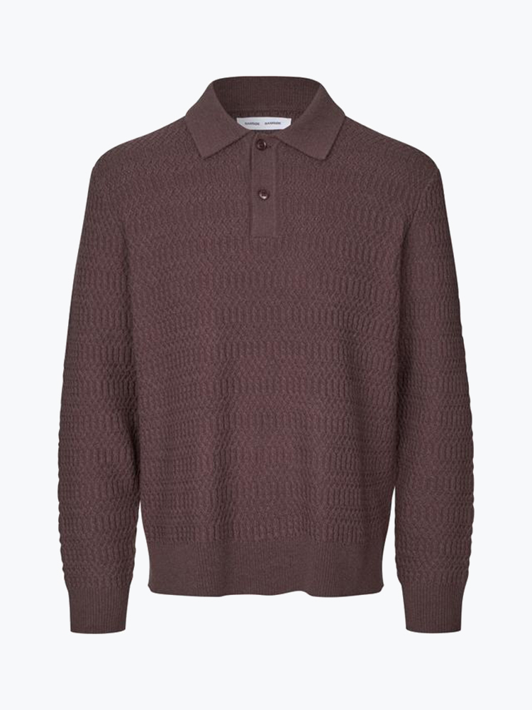 Samsoe Samsoe – Samsoe Samsoe - Sacaiden Polo 11250 Raisin - Truien - Heren – Paars – Truien