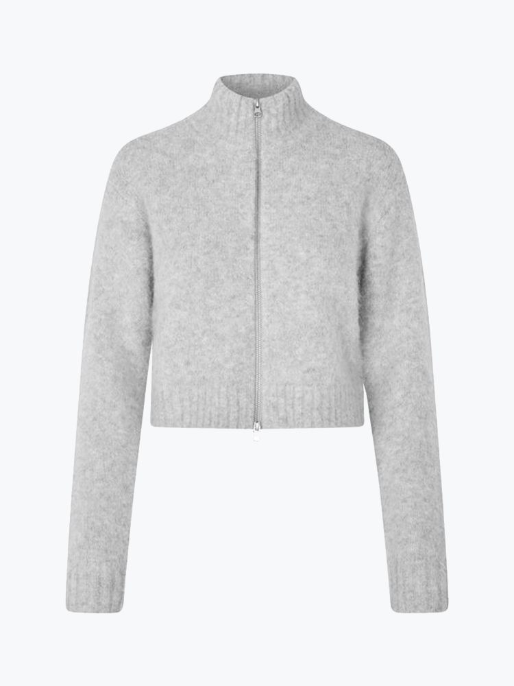 Samsoe Samsoe – Samsoe Samsoe - Sajeanne Cardigan 15425 Light Grey Mel. - Vesten - Dames – Grijs – Vesten