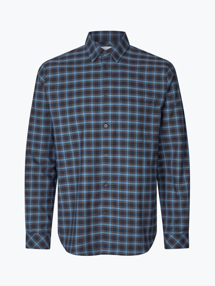 Samsoe Samsoe – Samsoe Samsoe - Saliam Nj Shirt 14826 Turkish Coffee Ch. - Overhemden - Heren – Bruin – Overhemden