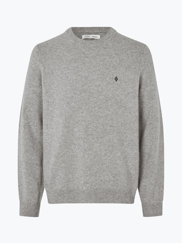Samsoe Samsoe – Samsoe Samsoe - Sapatrik Sweater 132 Grey Mel. - Truien - Heren – Grijs – Truien