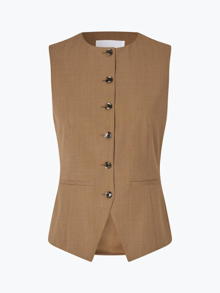 Samsoe Samsoe – Samsoe Samsoe - Saruma Vest 15449 Otter Mel. - Vesten - Dames – Grijs – Vesten