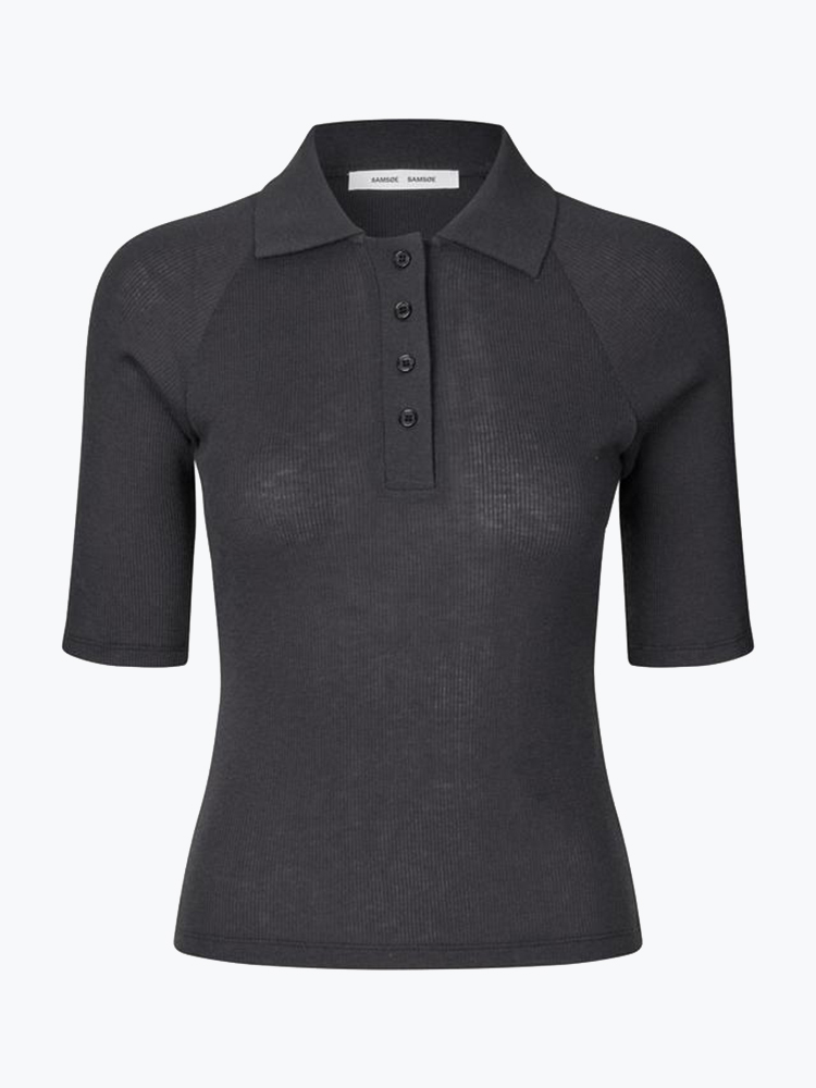 Samsoe Samsoe – Samsoe Samsoe - Sasonnet Ss Polo 15338 Charcoal Art - Truien - Dames – Grijs – Truien