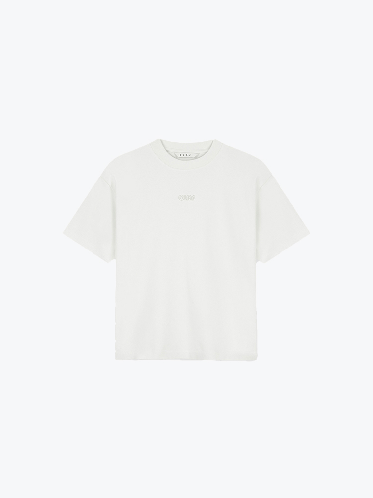 OLAF – Olaf - Retro Logo Boxy Tee Off-White - T-Shirts - Dames – Wit – T-Shirts