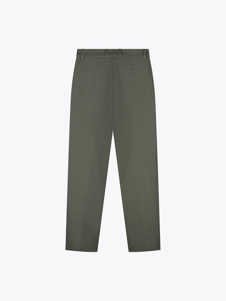 OLAF – Olaf - Straight Tailored Pant Smokey Olive - Broeken - Dames – Groen – Broeken