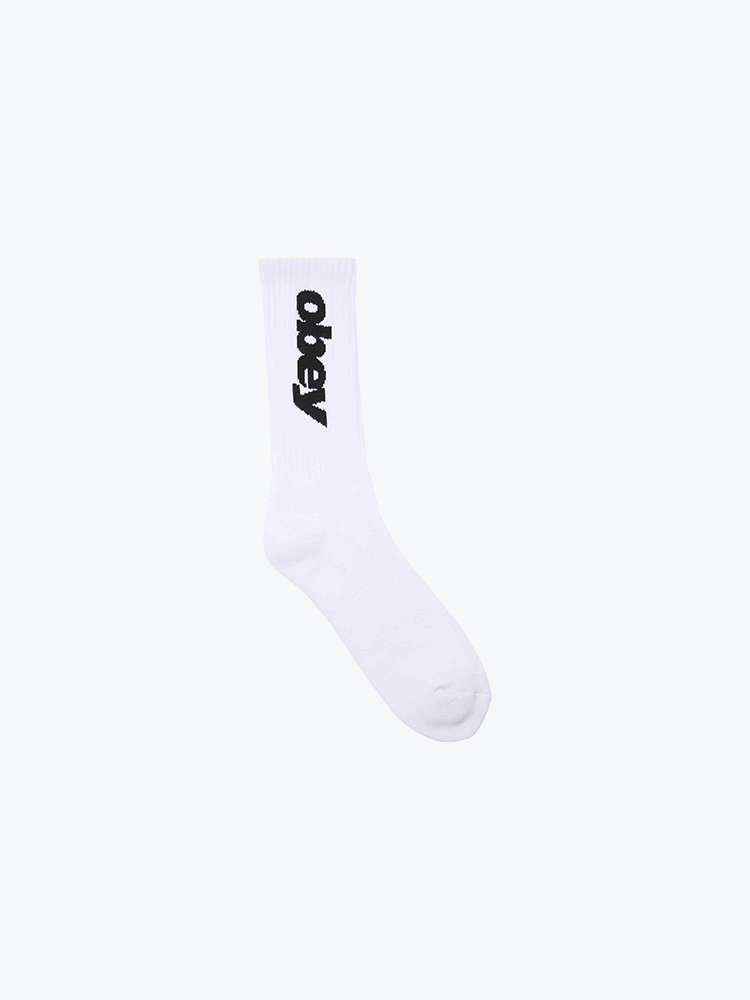 Obey – Obey - Italics socks White - Sokken - Unisex – Wit – Sokken