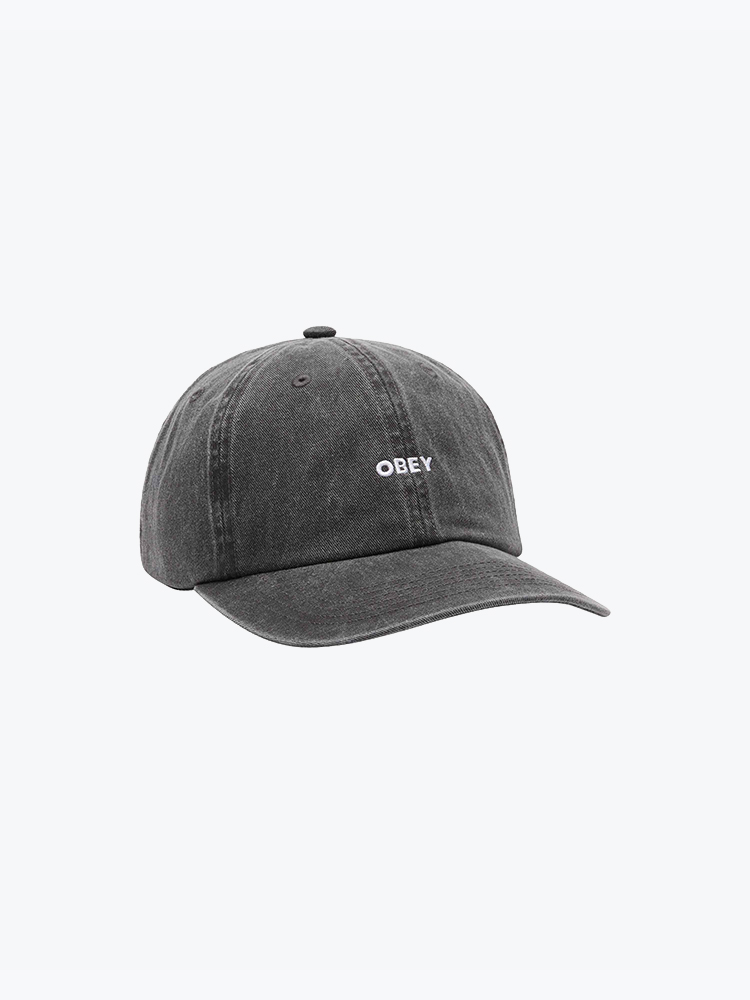 Obey – Obey - Pigment bold 6 panel strapback Pigment black - Petten - Unisex – Zwart – Petten