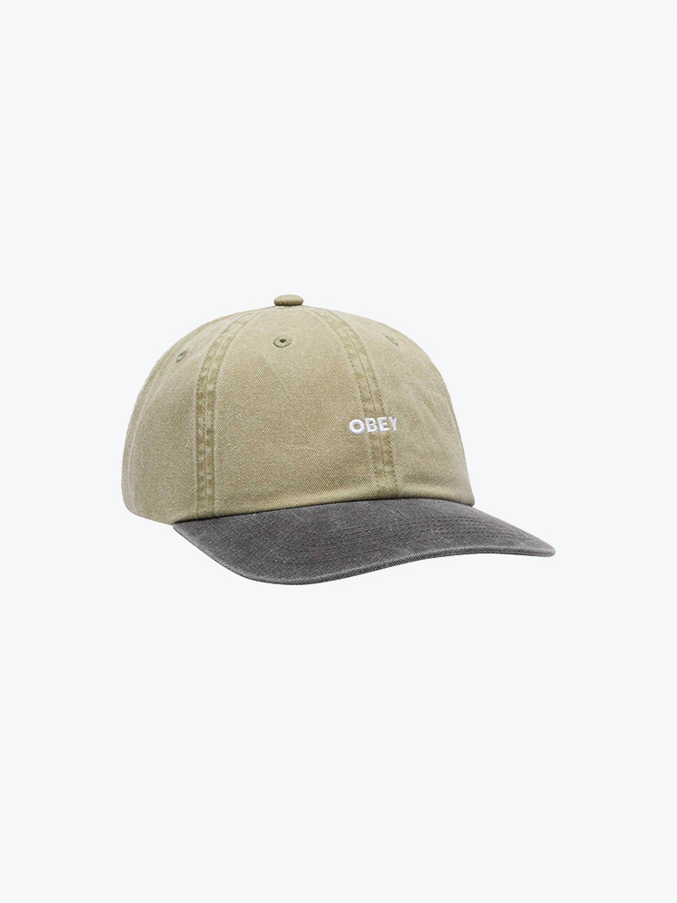 Obey – Obey - Pigment bold 6 panel strapback Pigment khaki multi - Petten - Unisex – Beige – Petten