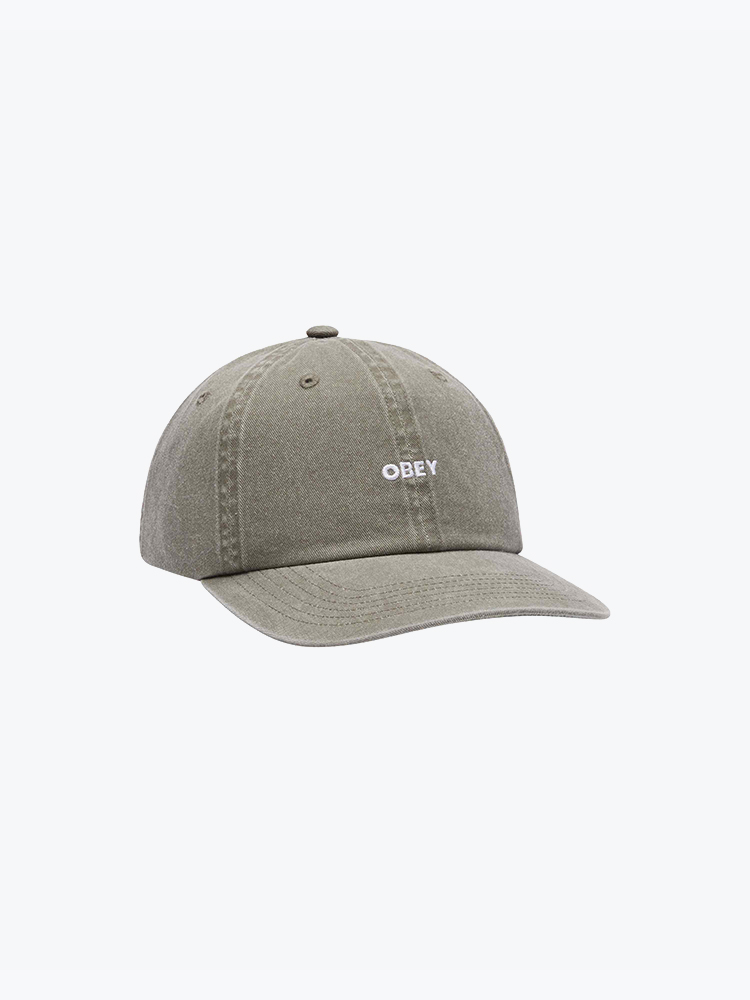Obey – Obey - Pigment bold 6 panel strapback Pigment olive - Petten - Unisex – Groen – Petten