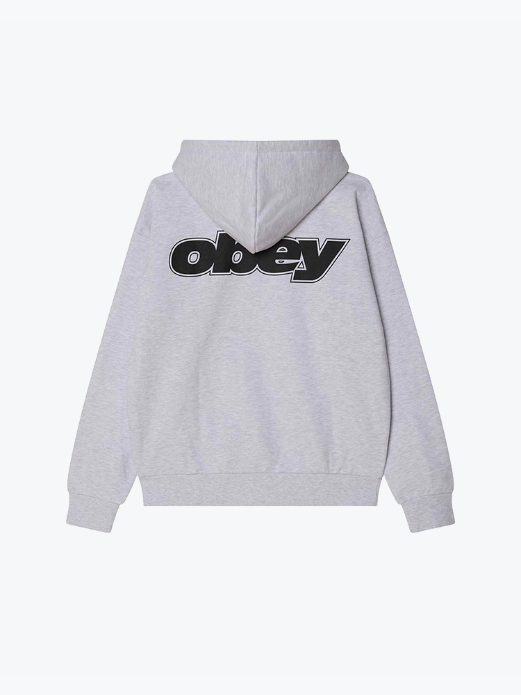 Obey – Obey - Gaze extra heavy zip hood Ash grey - Truien - Heren – Grijs – Truien