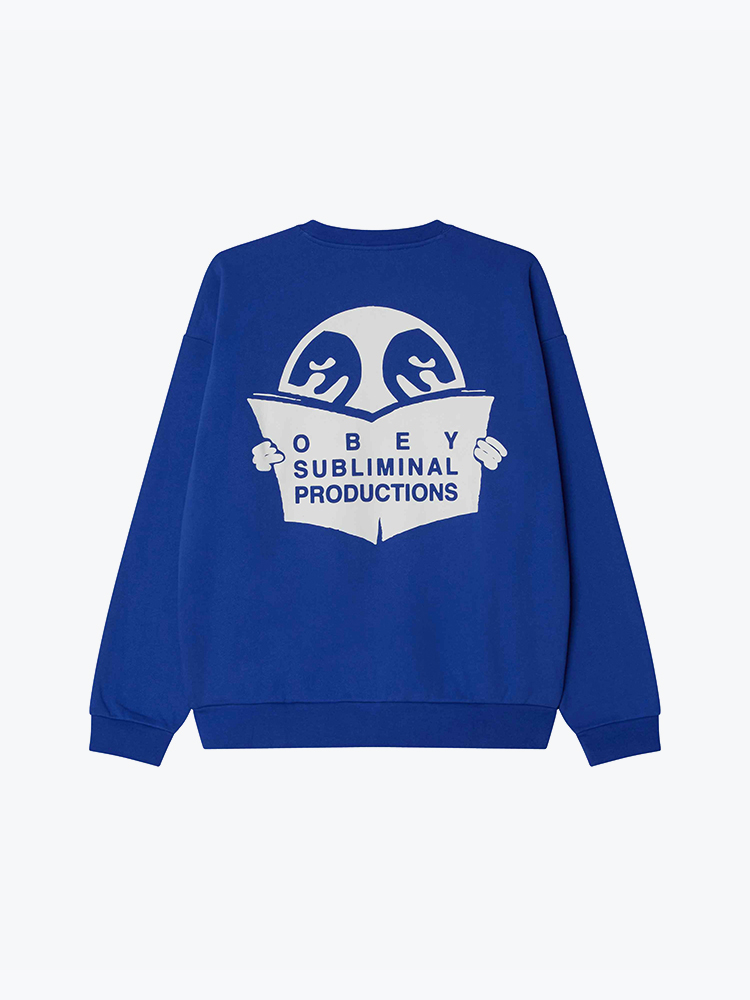 Obey – Obey - Weldon extra heavy crew Dazzling blue - Truien - Heren – Blauw – Truien
