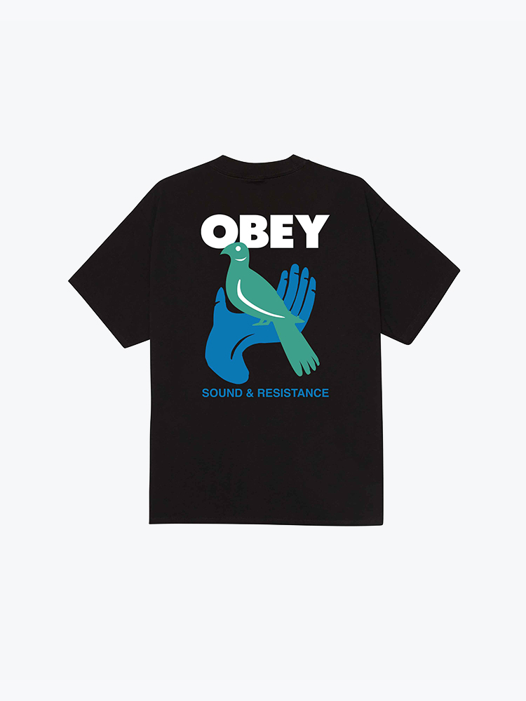 Obey – Obey - Obey sound & resistance bird Black - T-Shirts - Heren – Zwart – T-Shirts