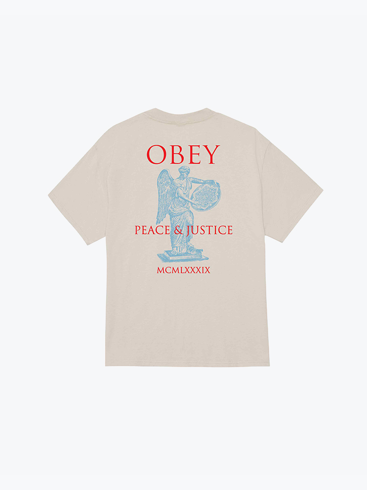 Obey – Obey - Obey peace & justice statue Silver grey - T-Shirts - Heren – Grijs – T-Shirts