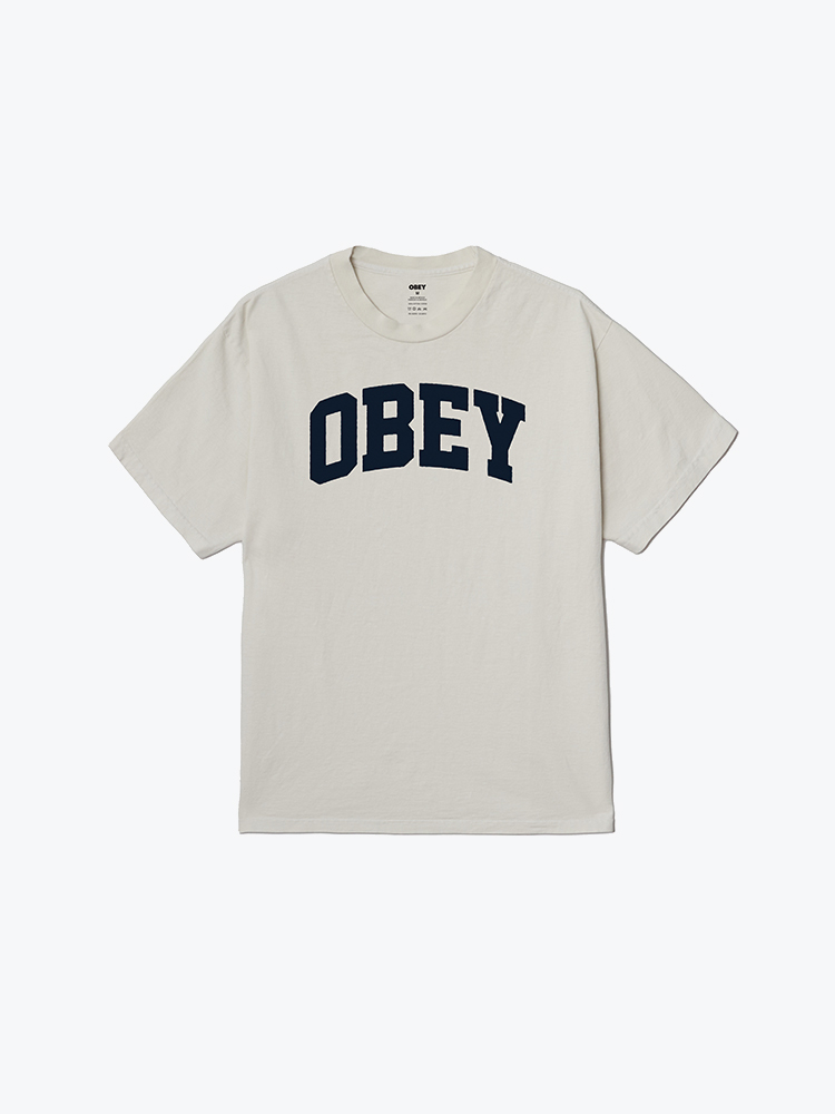 Obey – Obey - Obey collegiate Pigment chalk - T-Shirts - Heren – Grijs – T-Shirts
