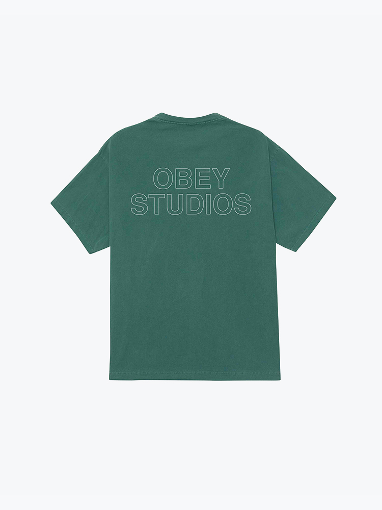 Obey – Obey - Obey studios outline Pigment rainforest - T-Shirts - Heren – Groen – T-Shirts
