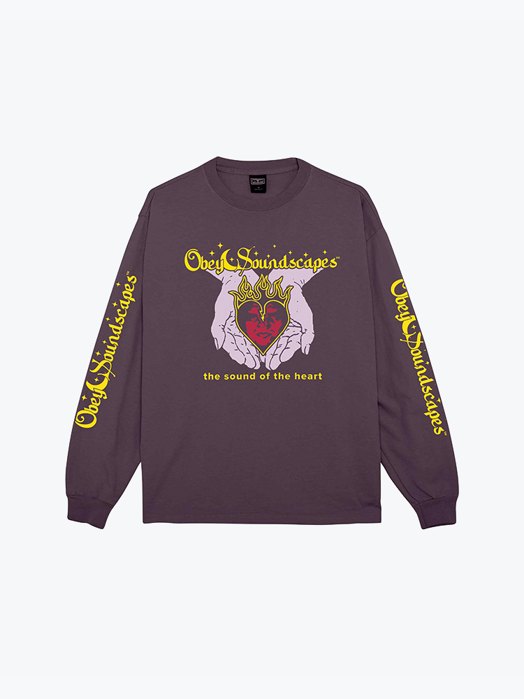 Obey – Obey - Obey soundscapes Pigment plum perfect - T-Shirts - Heren – Paars – T-Shirts