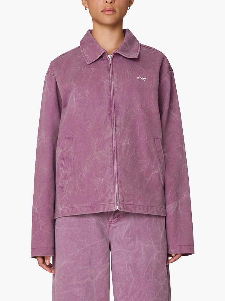 Obey – Obey - Donovan zip jacket Tulip wrinkle wash - Jassen - Dames – Multi – Jassen