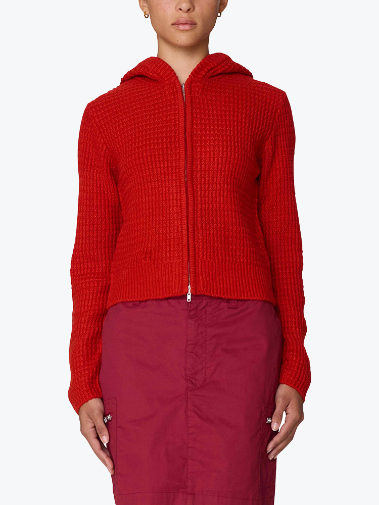 Obey – Obey - Glenda hood zip sweater Tomato - Truien - Dames – Rood – Truien