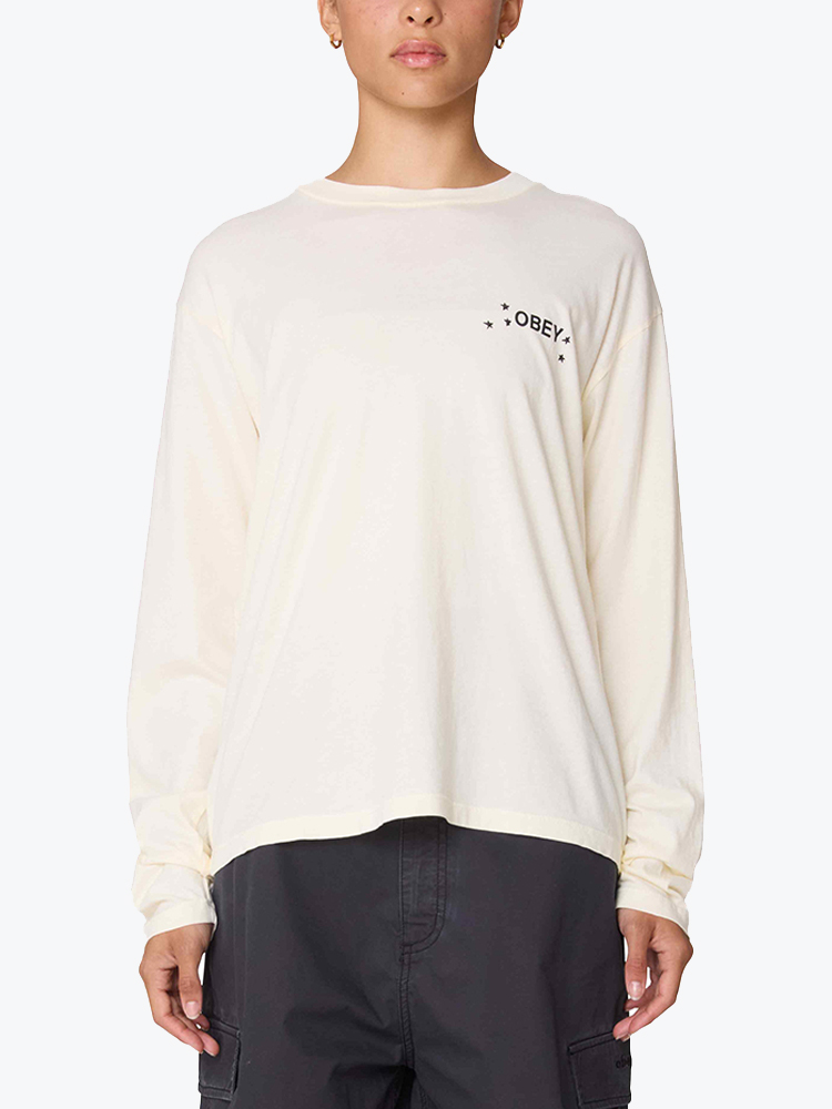Obey – Obey - Obey wilted bunch Unbleached - T-Shirts - Dames – Beige – T-Shirts