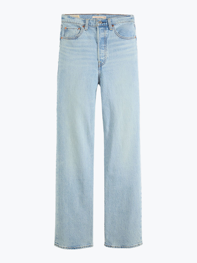 Levi's – Levi's - Ribcage Full Length Blasted Stone Clean Light Indigo - Jeans - Dames – Blauw – Jeans