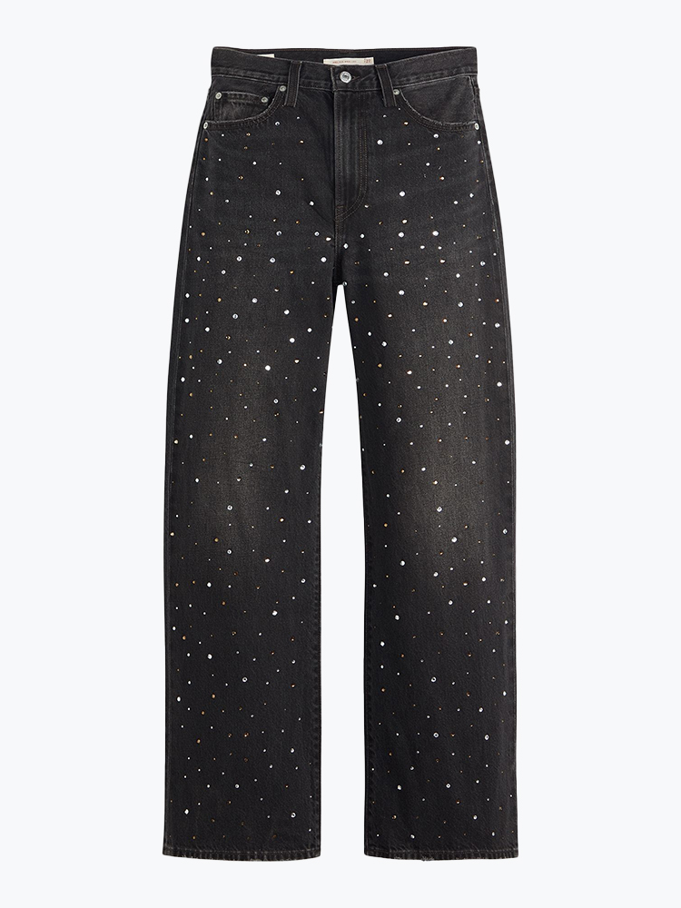Levi's – Levi's - Ribcage Wide Leg H223 Dazzle Me Smoke Black - Jeans - Dames – Zwart – Jeans