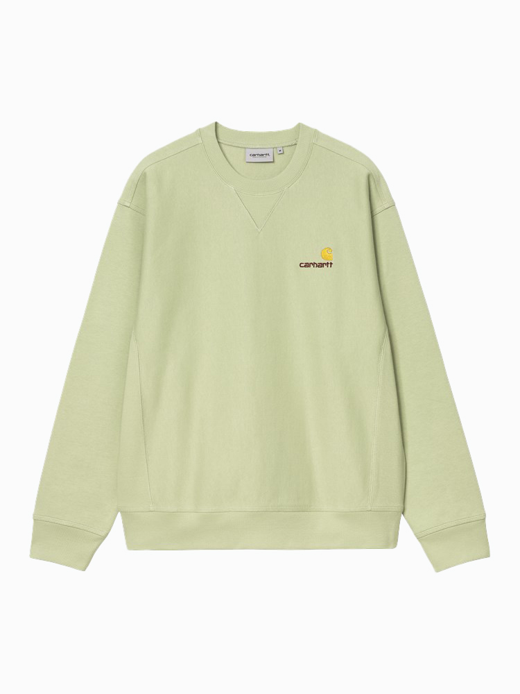 Carhartt WIP – Carhartt WIP - American Script Sweat Groen - Truien - Heren – Groen – Truien