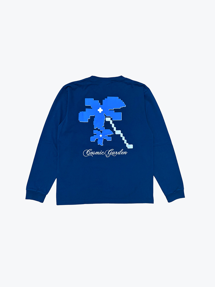 Nowadays Magazine – Nowadays Magazine - Cosmic Flowers Tee Navy - T-Shirts - Heren – Blauw – T-Shirts