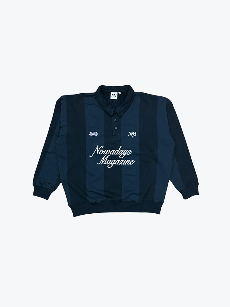 Nowadays Magazine – Nowadays Magazine - Nowadays Mag Logo Polosweat Black/Grey - Truien - Heren – Zwart – Truien