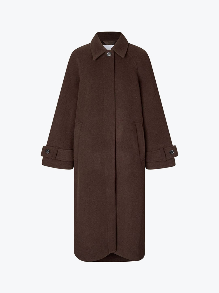 Samsoe Samsoe – Samsoe Samsoe - Alma Coat 14895 Mole - Winterjassen - Dames – Bruin – Winterjassen