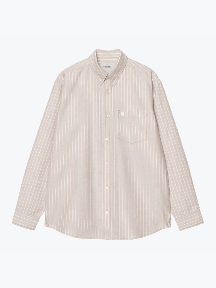 Carhartt WIP – Carhartt WIP - L/S Cassel Shirt Bruin - Overhemden - Heren – Bruin – Overhemden