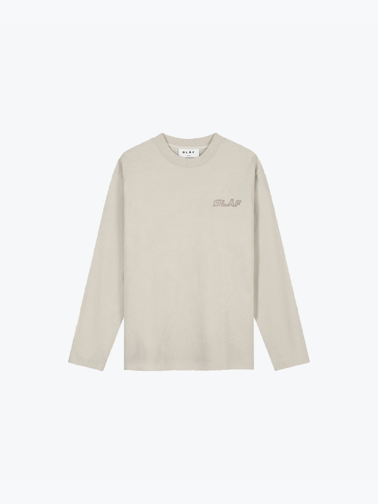 OLAF – Olaf - Studio Tee Ls Cement - T-Shirts - Heren – Beige – T-Shirts