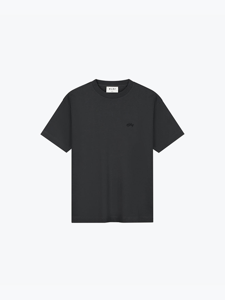 OLAF – Olaf - Signature Ss Tee Charcoal - T-Shirts - Heren – Grijs – T-Shirts