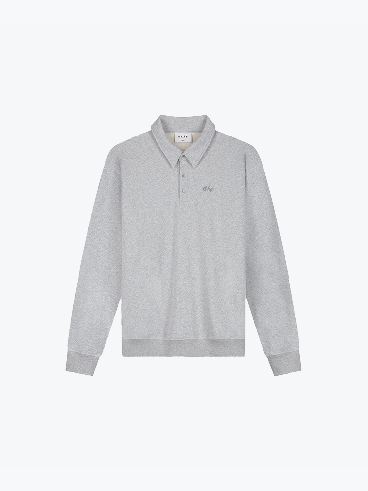 OLAF – Olaf - Signature Oversized Polo Heather Grey - Truien - Heren – Grijs – Truien