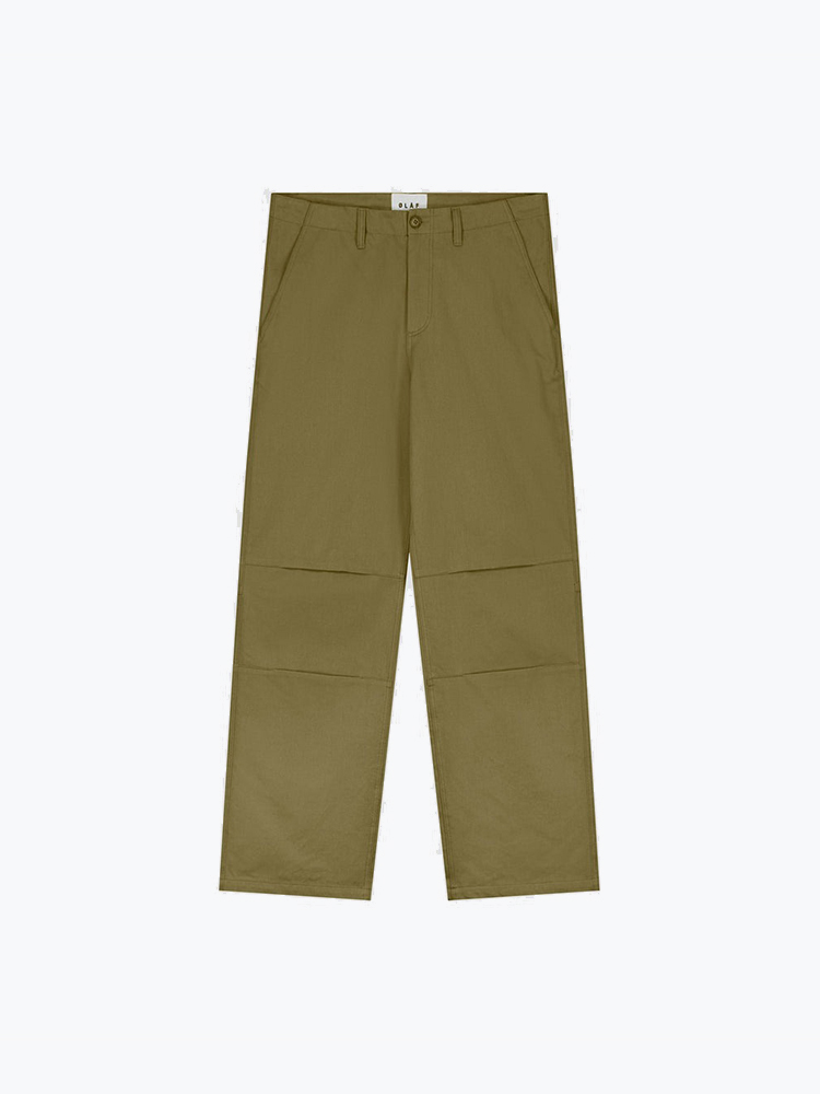 OLAF – Olaf - Relaxed Pant Smokey Olive - Broeken - Heren – Groen – Broeken