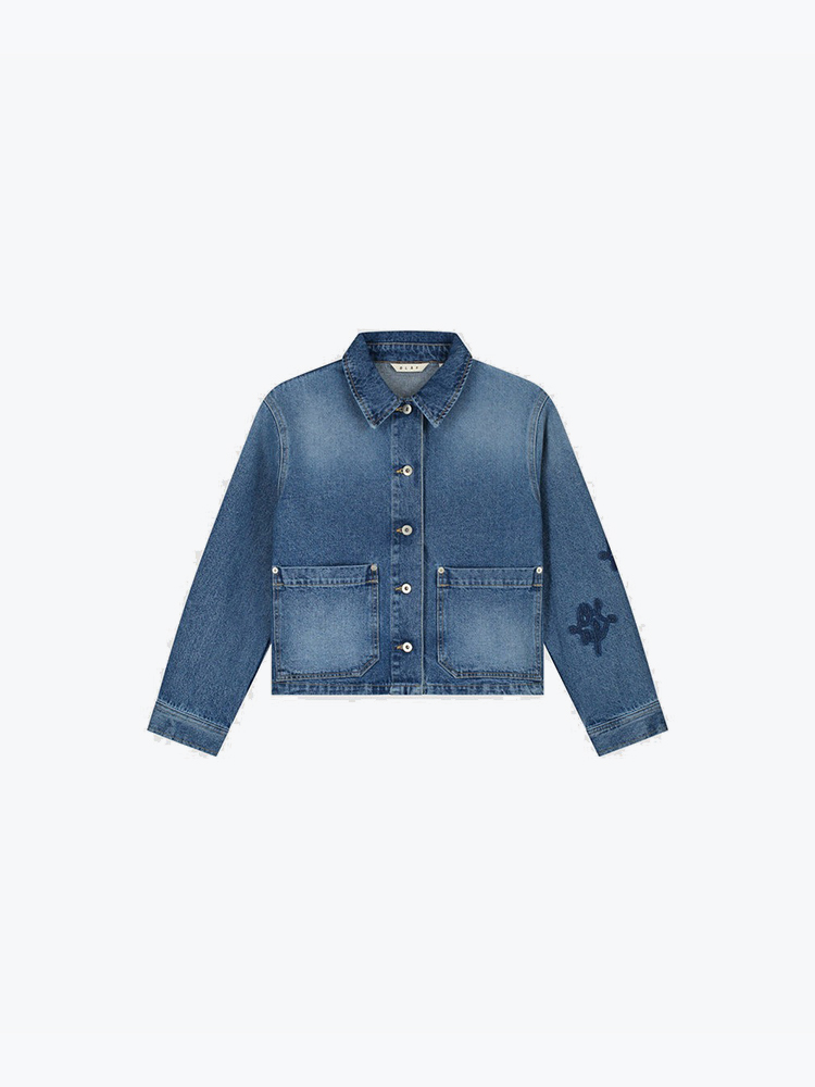 OLAF – Olaf - Monogram Denim Jacket Blue - Jassen - Dames – Blauw – Jassen