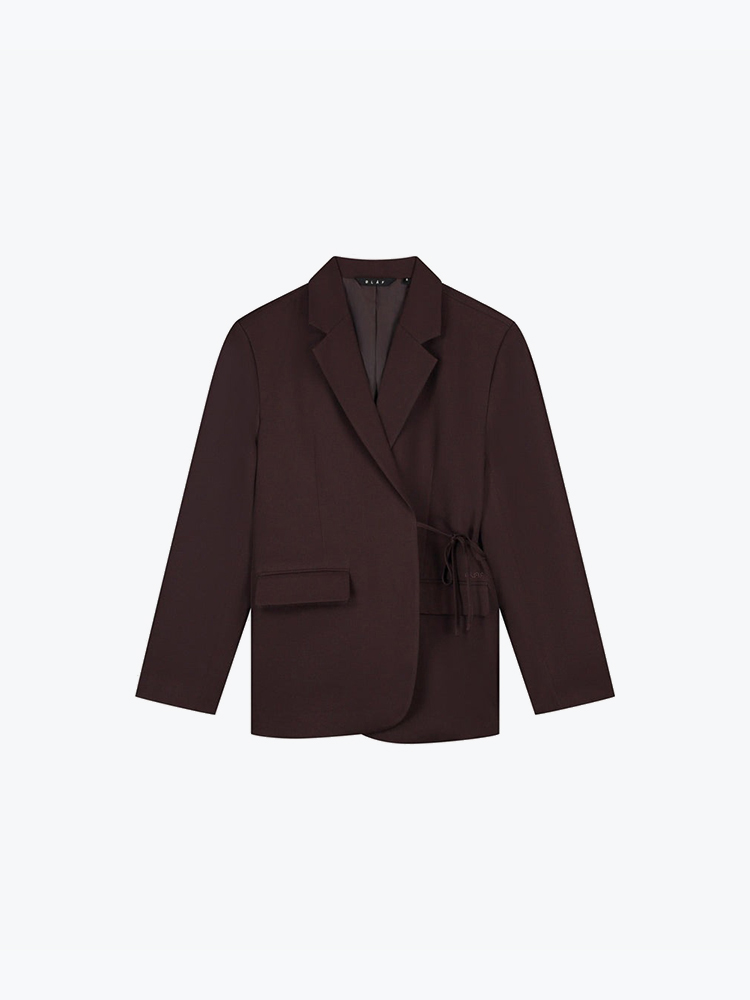 OLAF – Olaf - Tie Detail Tailored Blazer Hot Fudge - Jassen - Dames – Bruin – Jassen