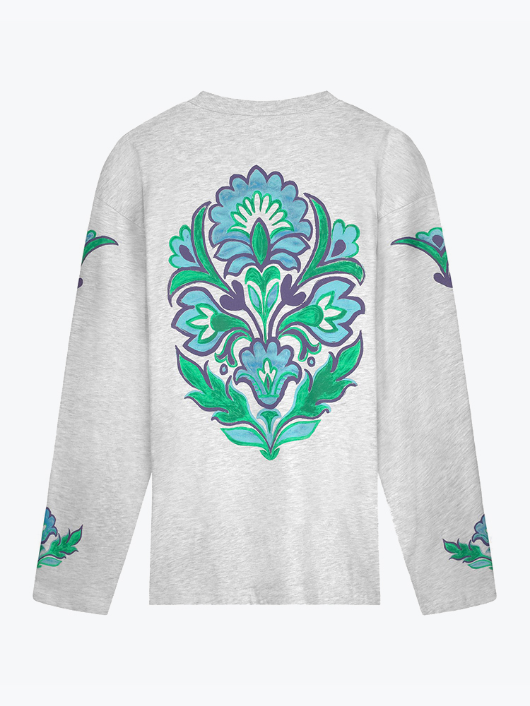 Stieglitz – Stieglitz - Renata Wide Skate Longsleeve Melange grey - T-Shirts - Dames – Grijs – T-Shirts