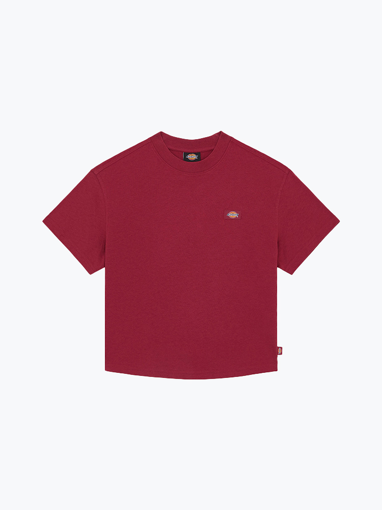 Dickies – Dickies - Oakport Boxy Ss Tee Tibetan Red - T-Shirts - Dames – Rood – T-Shirts