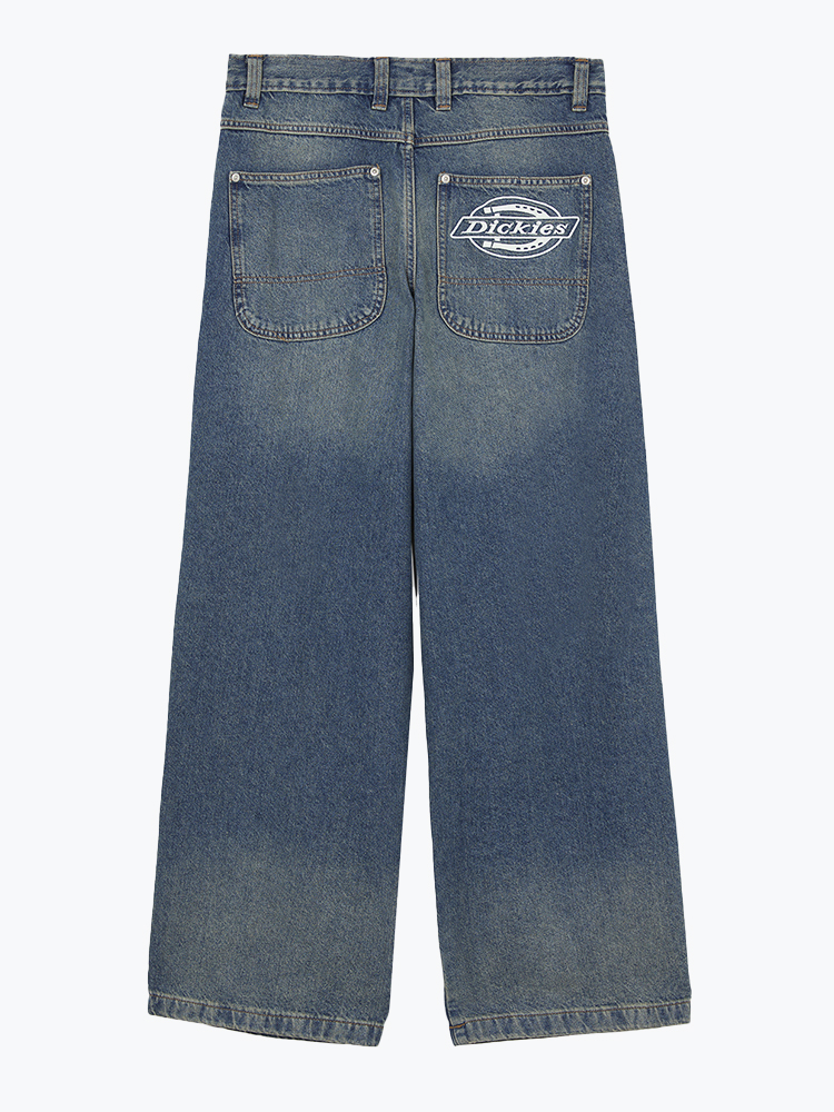 Dickies – Dickies - Hilham Denim  Khaki Tntd Blue - Broeken - Heren – Blauw – Broeken
