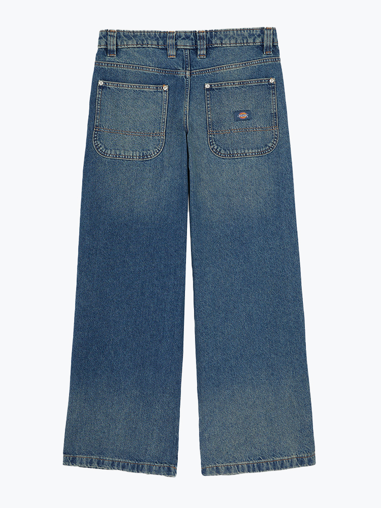 Dickies – Dickies - Mechanic Denim W  Khaki Tntd Blue - Jeans - Dames – Blauw – Jeans