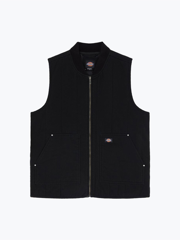 Dickies – Dickies - Quilted Canvas Vest Black - Vesten - Heren – Zwart – Vesten