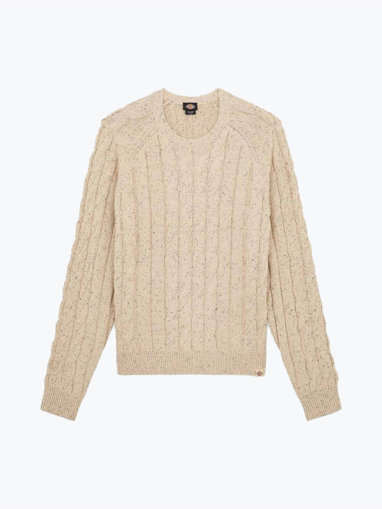 Dickies – Dickies - Vanleer Cable Sweater Wood Ash - Truien - Heren – Grijs – Truien