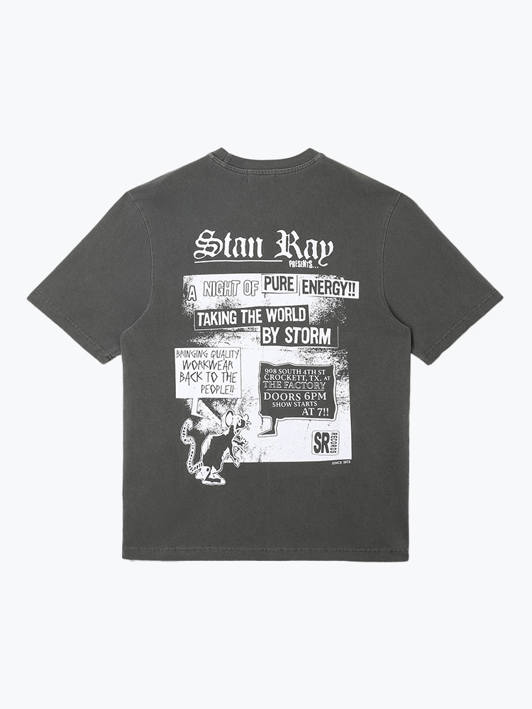 Stan Ray – Stan Ray - Hardcore Tee Washed Black - T-Shirts - Heren – Zwart – T-Shirts