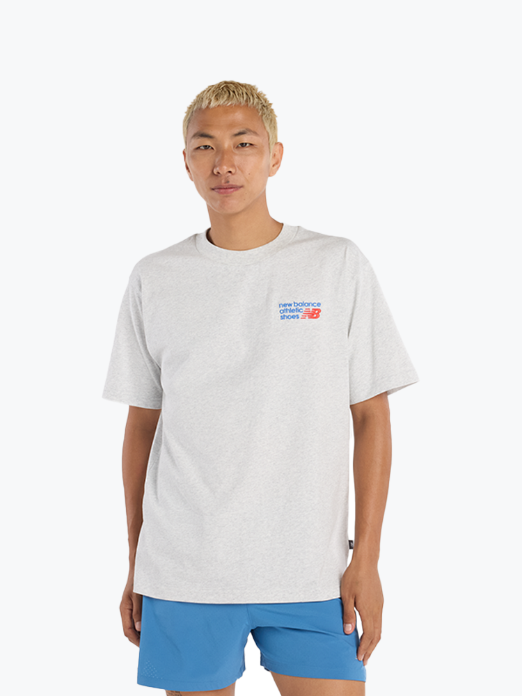 New Balance – New Balance - MT41908AHH Ashheath - T-Shirts - Heren – Grijs – T-Shirts