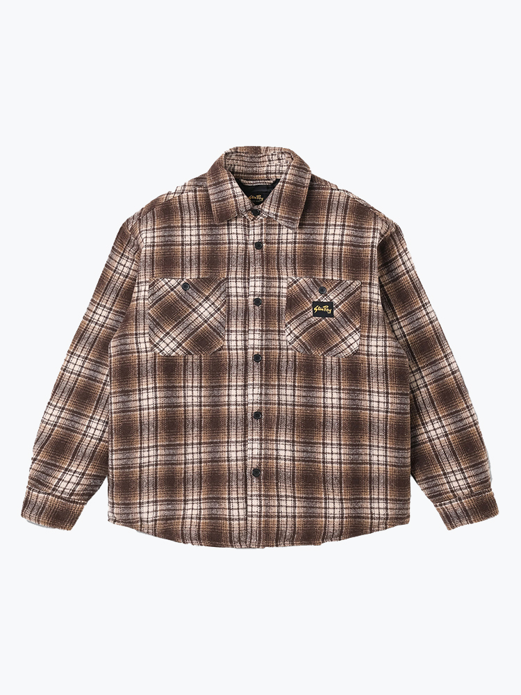 Stan Ray – Stan Ray - Quilted Plaid Overshirt Brown - Truien - Heren – Bruin – Truien