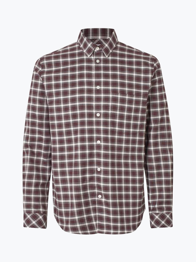 Samsoe Samsoe – Samsoe Samsoe - Saliam Nj Shirt 14826 Raisin Ch. - Overhemden - Heren – Paars – Overhemden