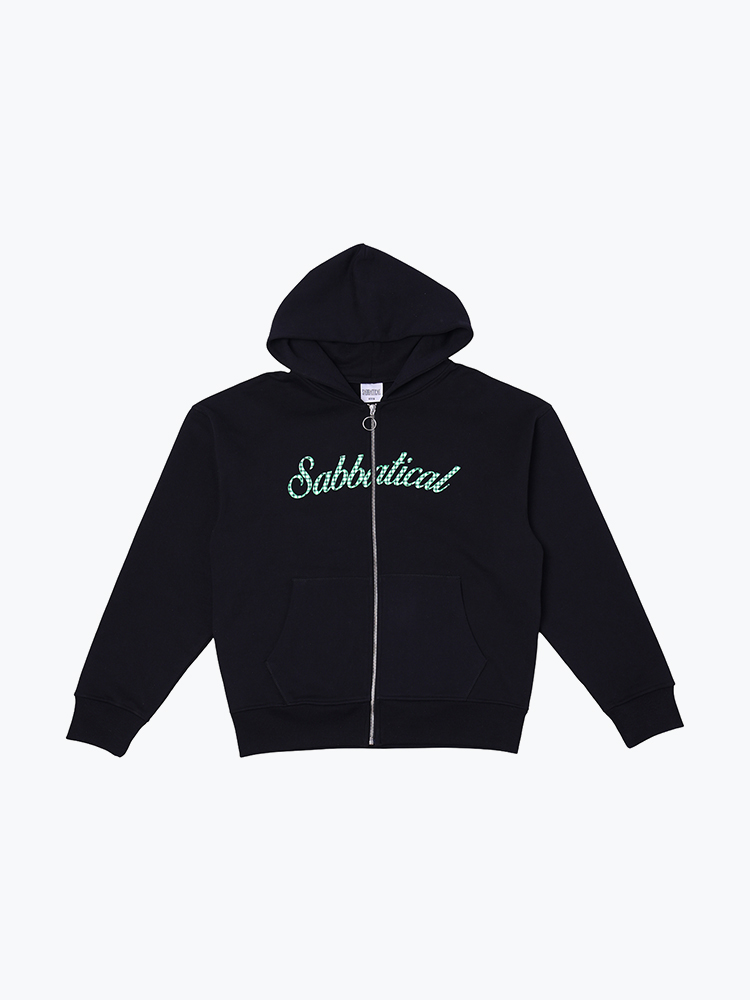 Sabbatical – Sabbatical - Tablecloth Zip Hoodie  Black  - Vesten - Heren – Zwart – Vesten