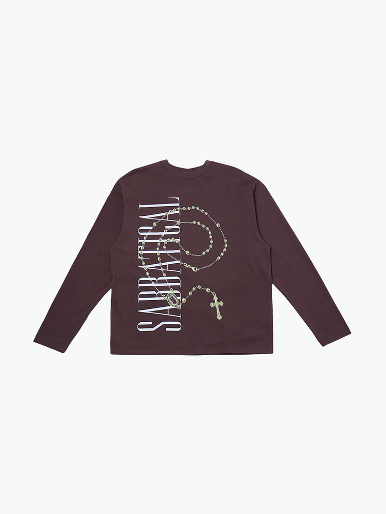 Sabbatical – Sabbatical - Cross Logo Longsleeve  Button Brown - T-Shirts - Heren – Bruin – T-Shirts