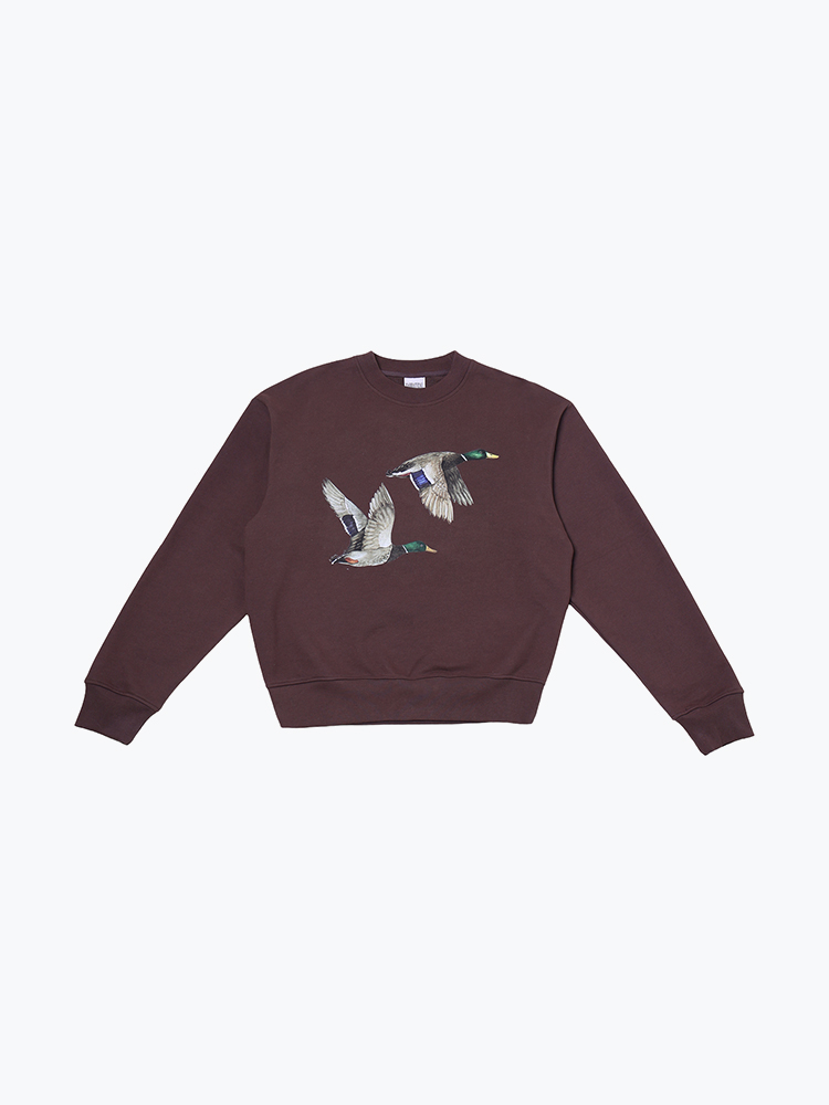Sabbatical – Sabbatical - Ducks Crewneck  Button Brown  - Truien - Heren – Bruin – Truien